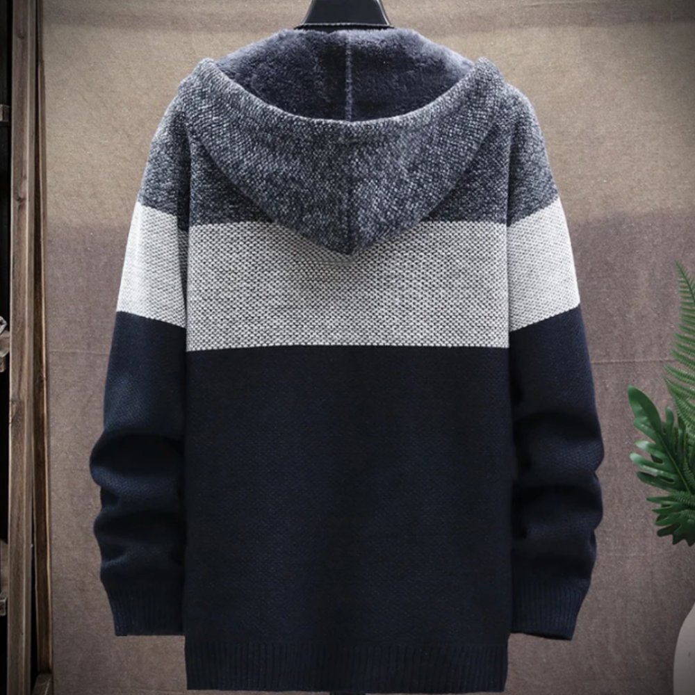 Men's Zip-Up Hooded Sweater Coat