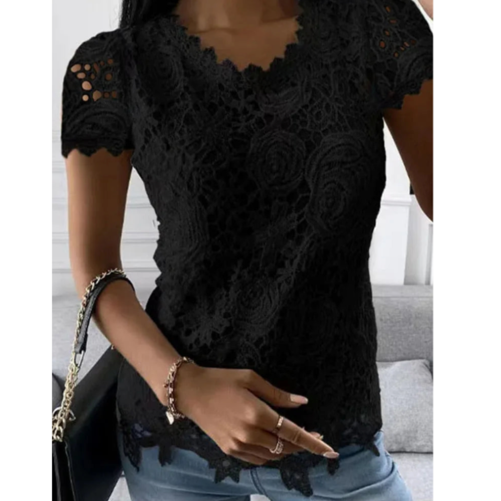 Short Sleeve Lace Top for Women - Perfect for the Summer Season
