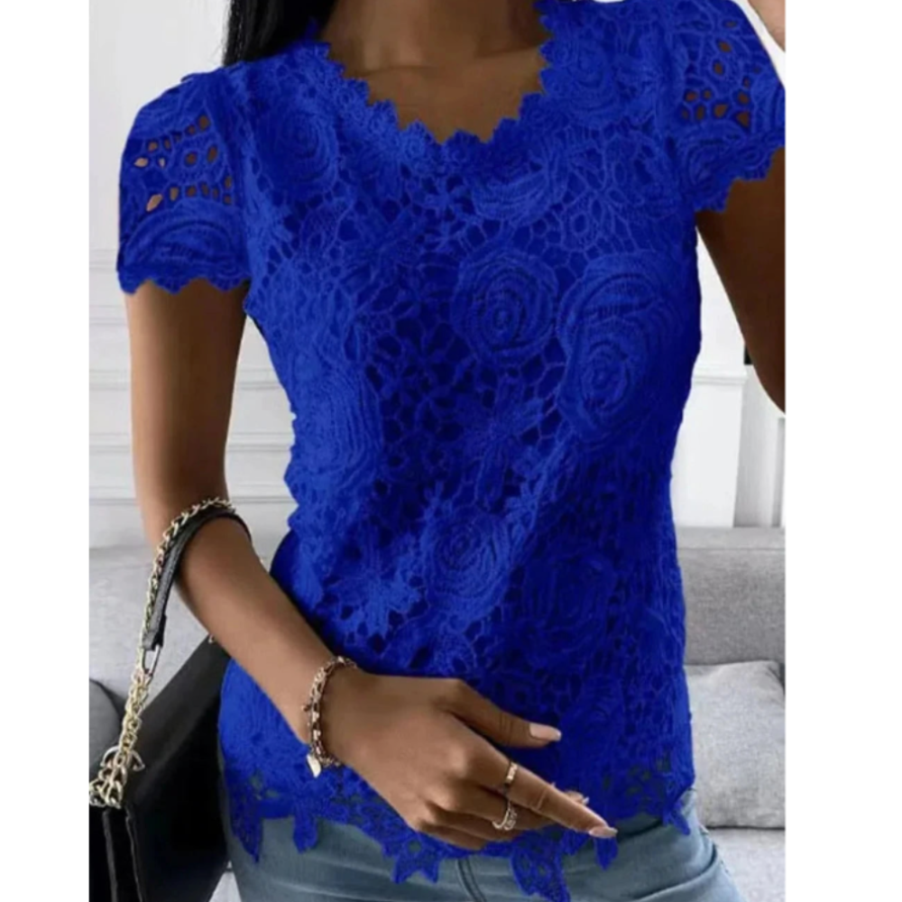 Short Sleeve Lace Top for Women - Perfect for the Summer Season