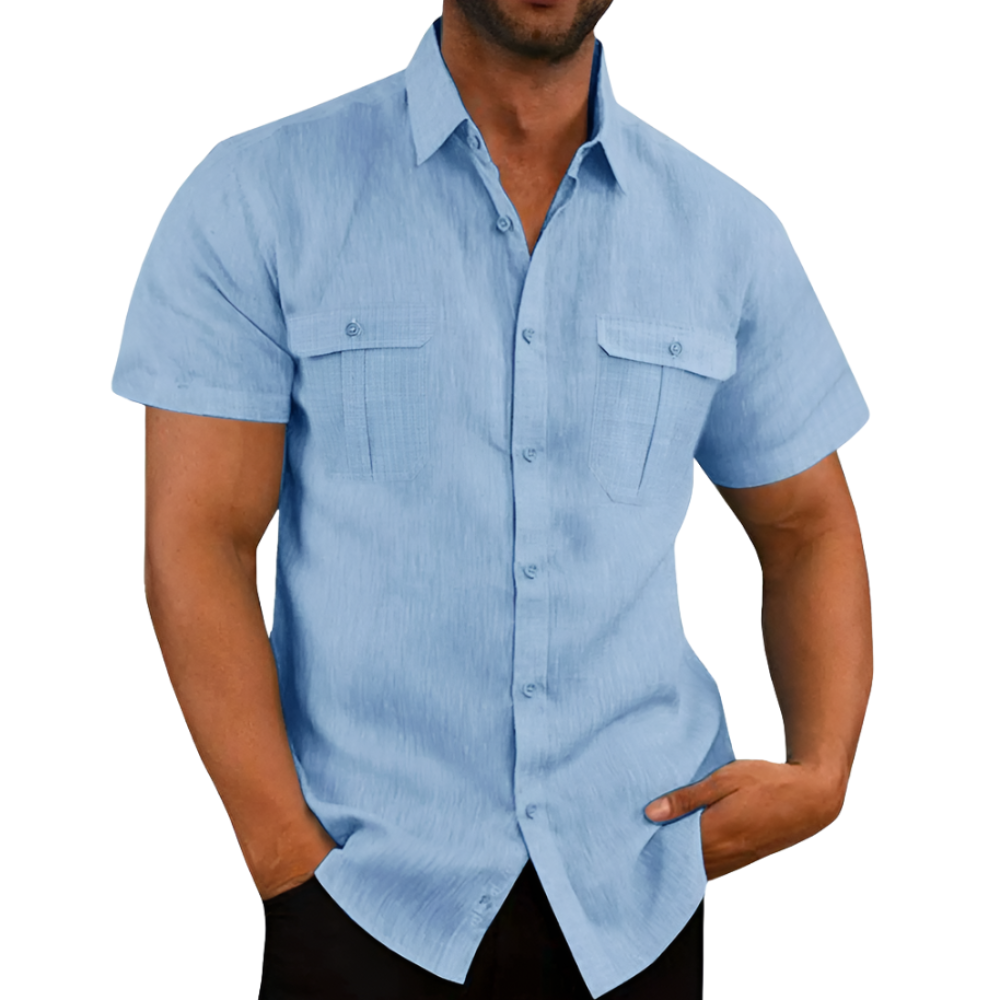 Linen Short-Sleeve Summer Shirt for Men