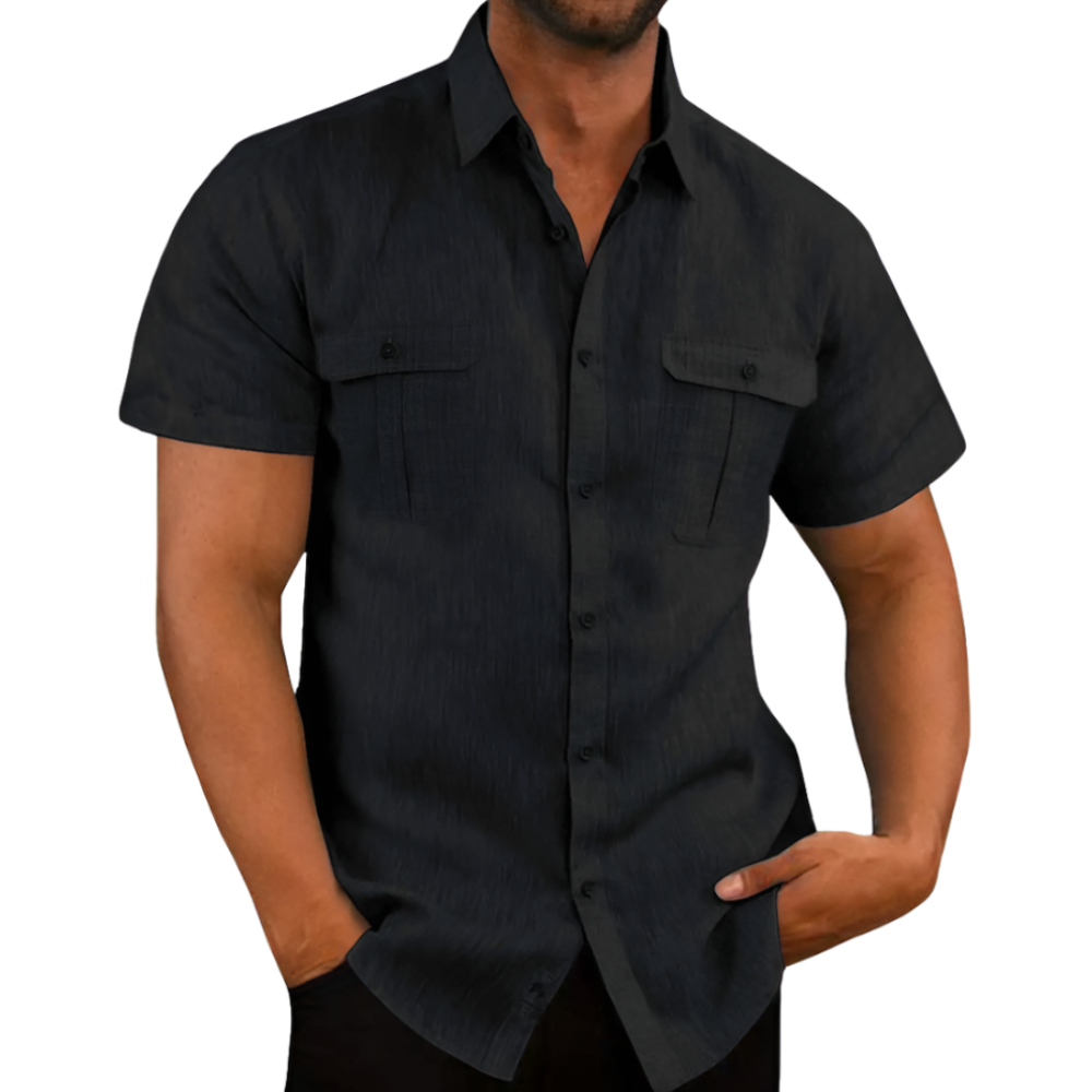 Linen Short-Sleeve Summer Shirt for Men