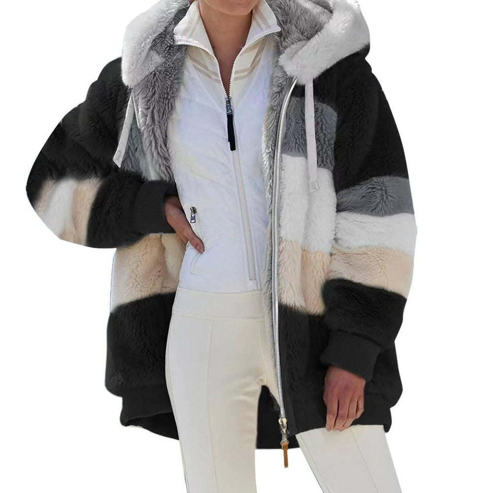 Winter Hooded Fleece Jacket for Women
