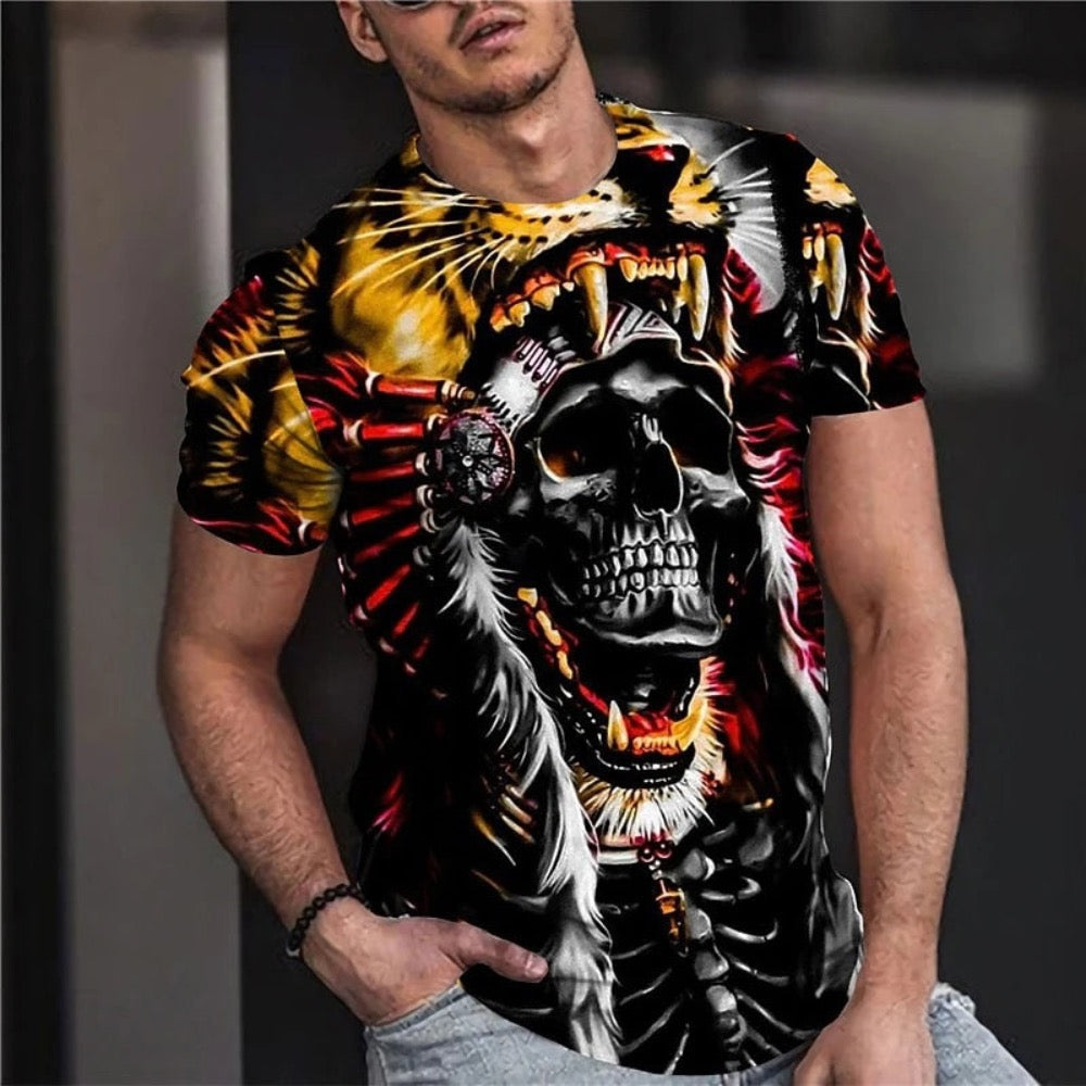 Vintage Skull Graphic Tee for Men