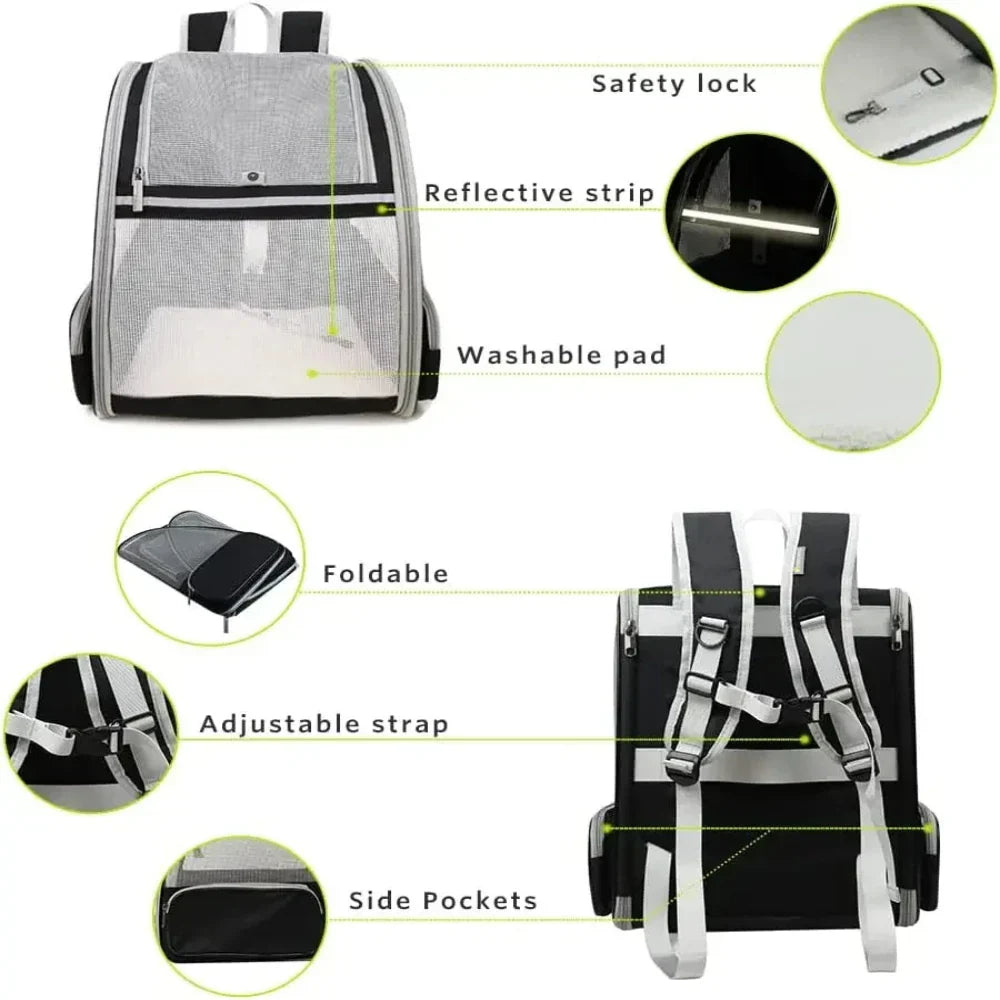 Pet Travel Backpack - Airy and Ventilated