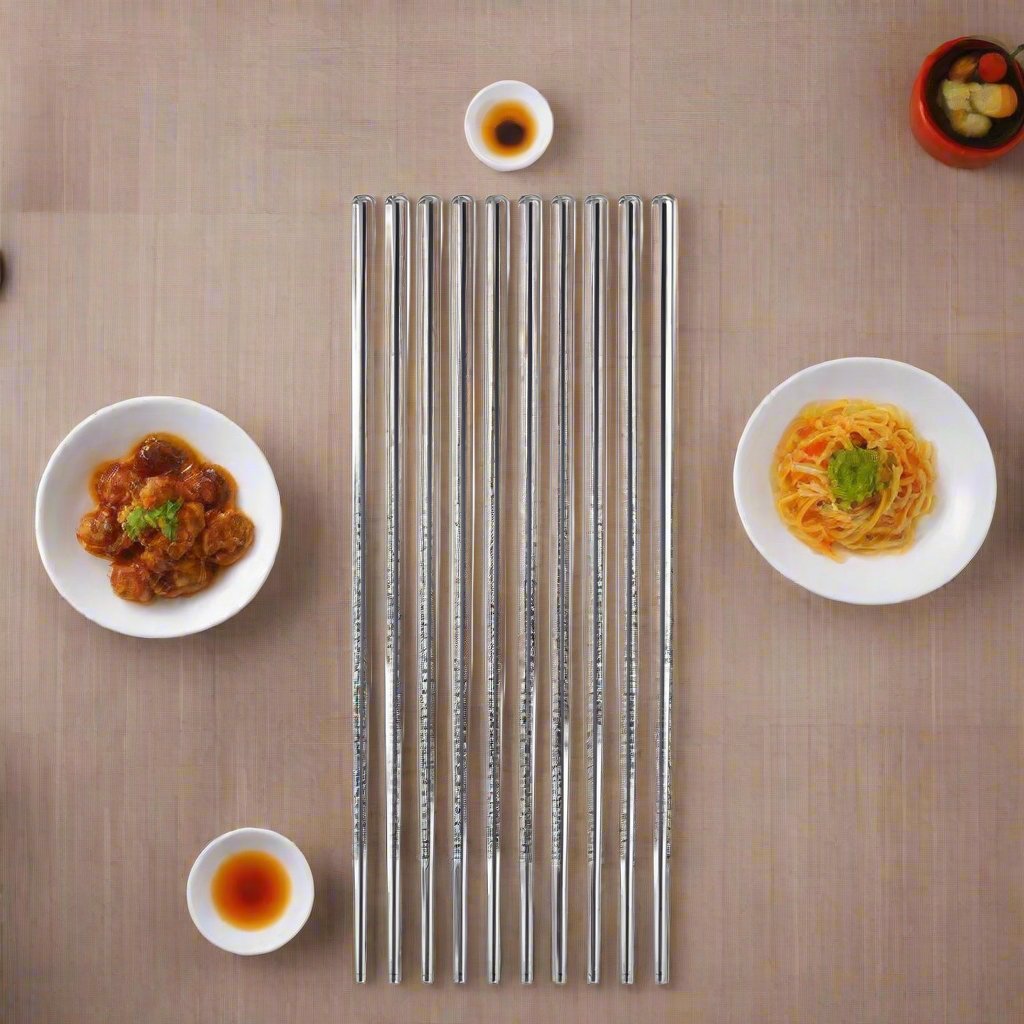 Set of 5 Pairs of Stainless Steel Chopsticks from Korea