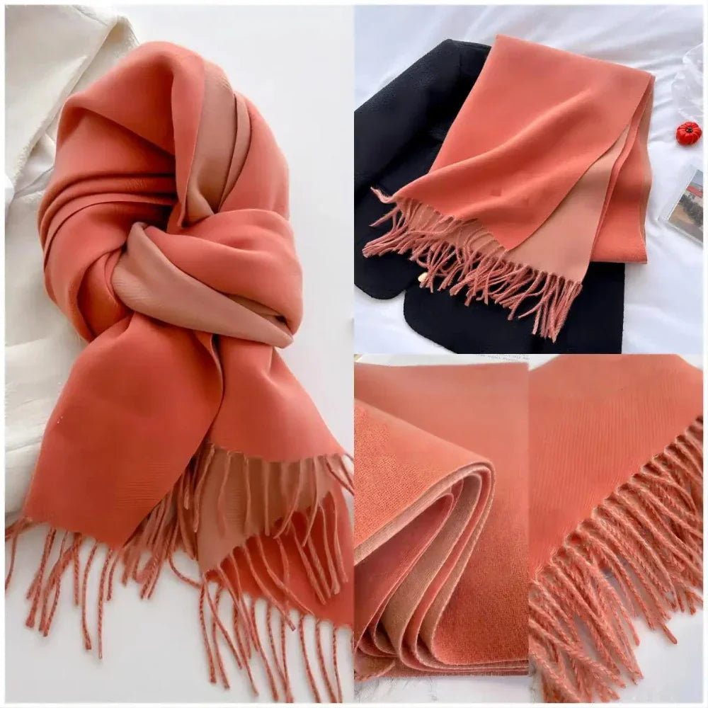 Soft and Cozy Two-Toned Wrap Scarf