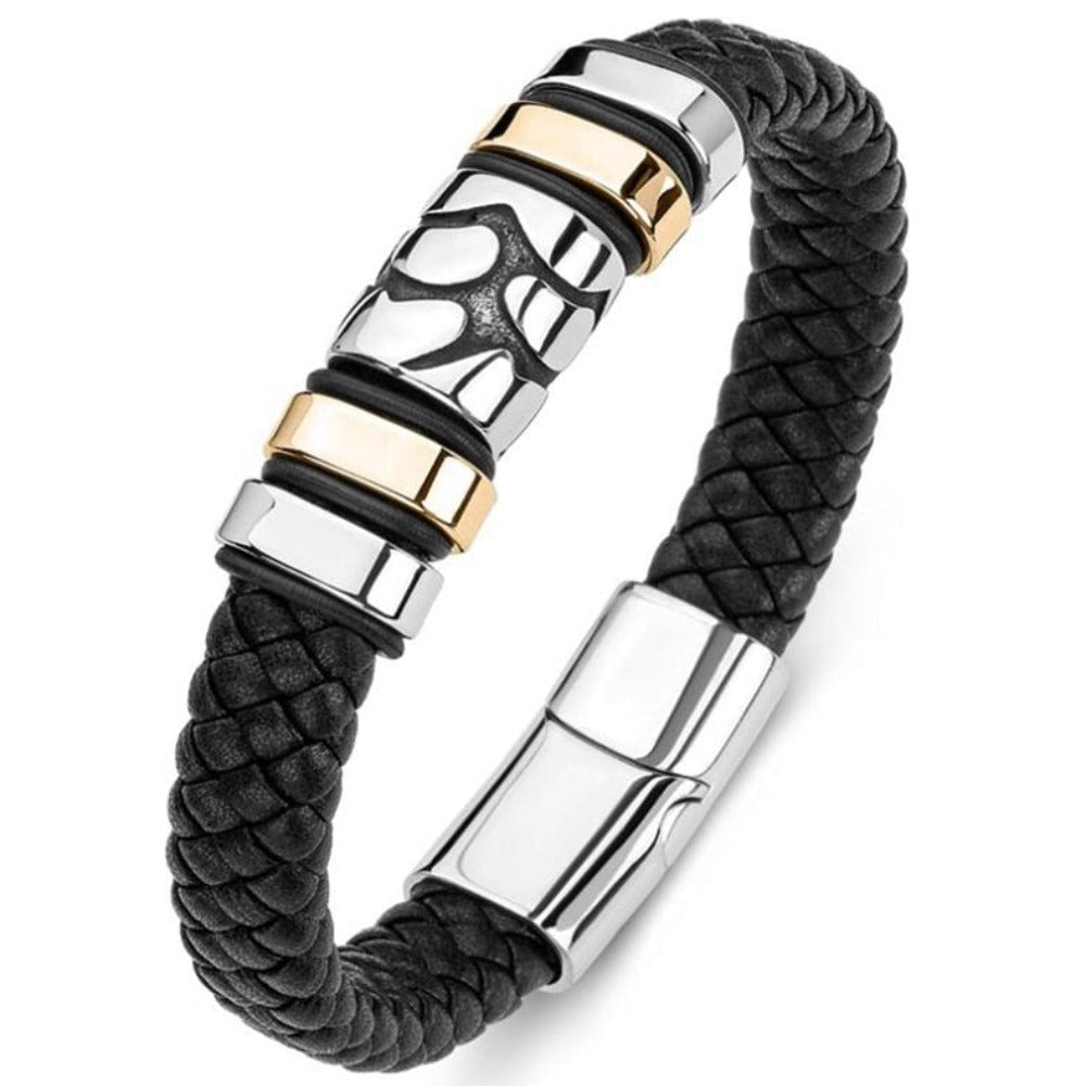 Braided Charm Bracelet Made from Vegan Leather