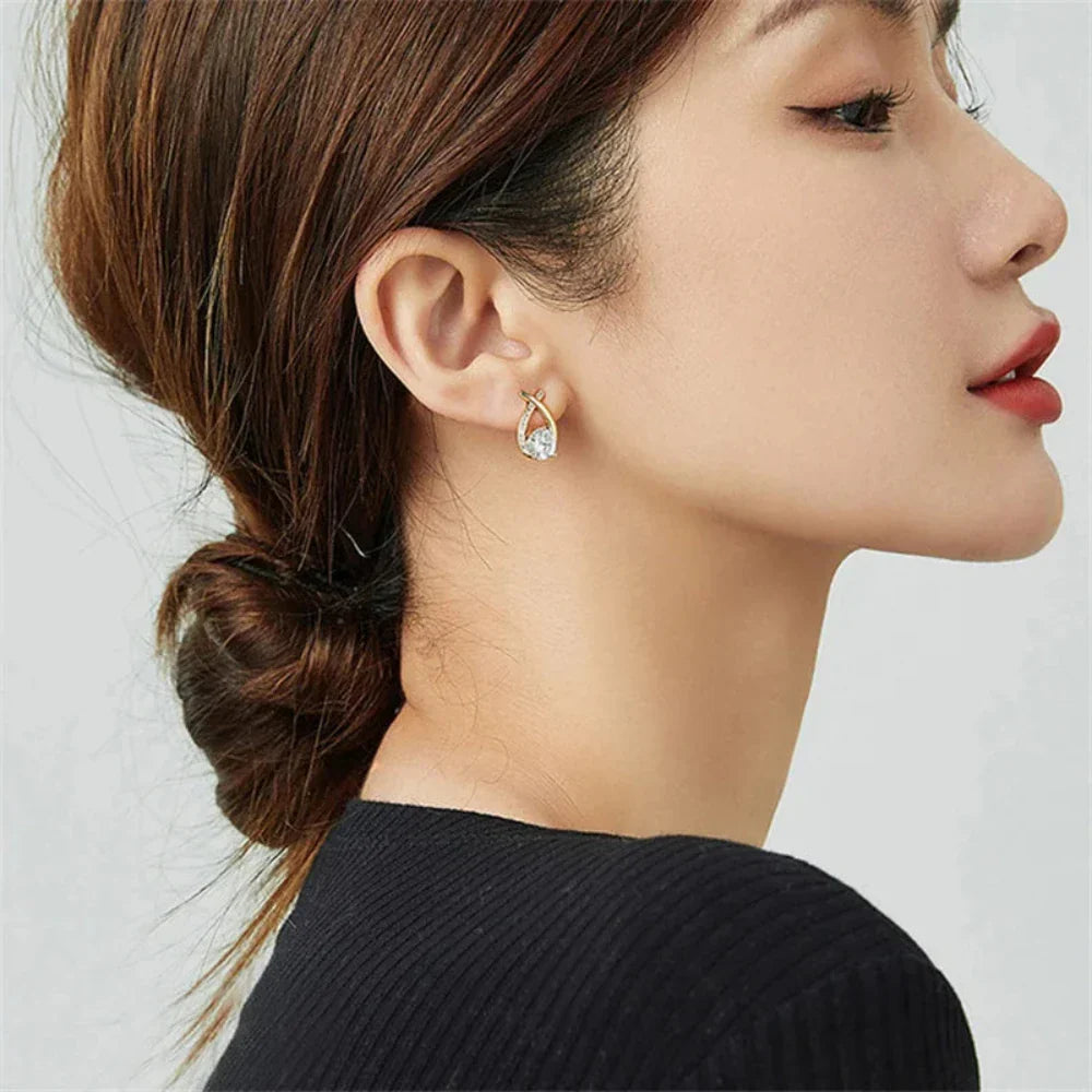 Korean Style Cross-shaped Stud Earrings