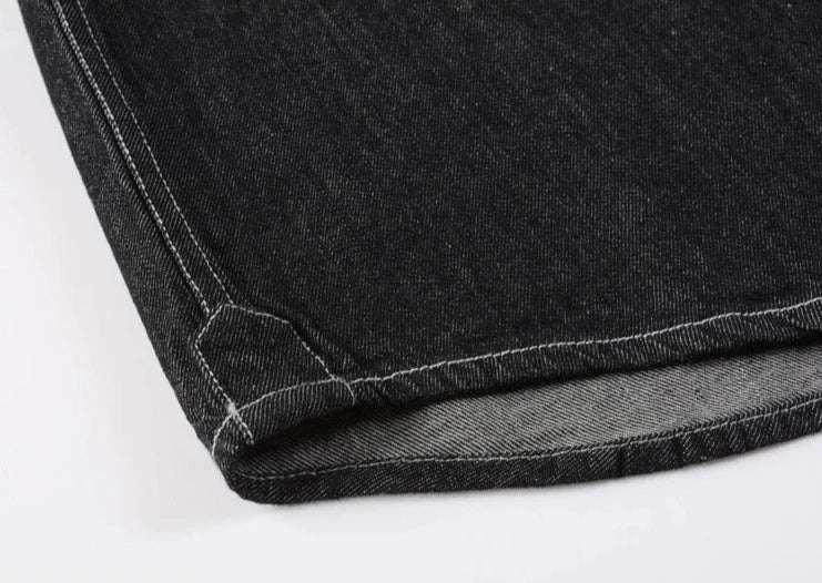 Long Sleeve Denim Shirt with Single Pocket for Men