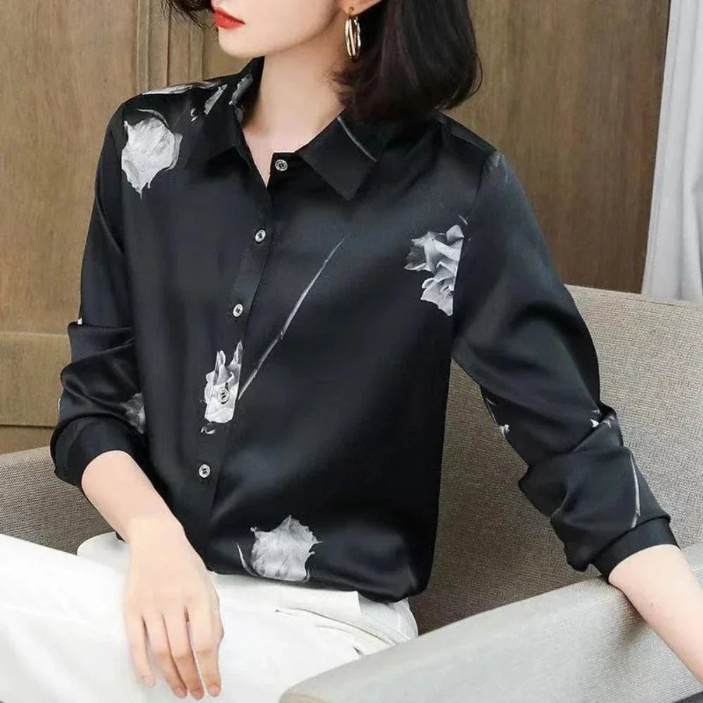Floral Korean-Inspired Blouse for Women