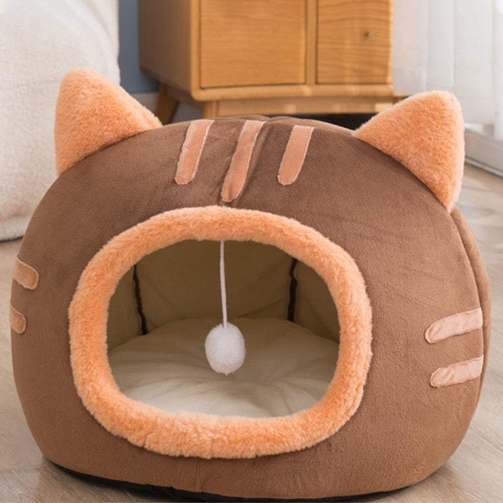 Cute Feline Head Pet Bed