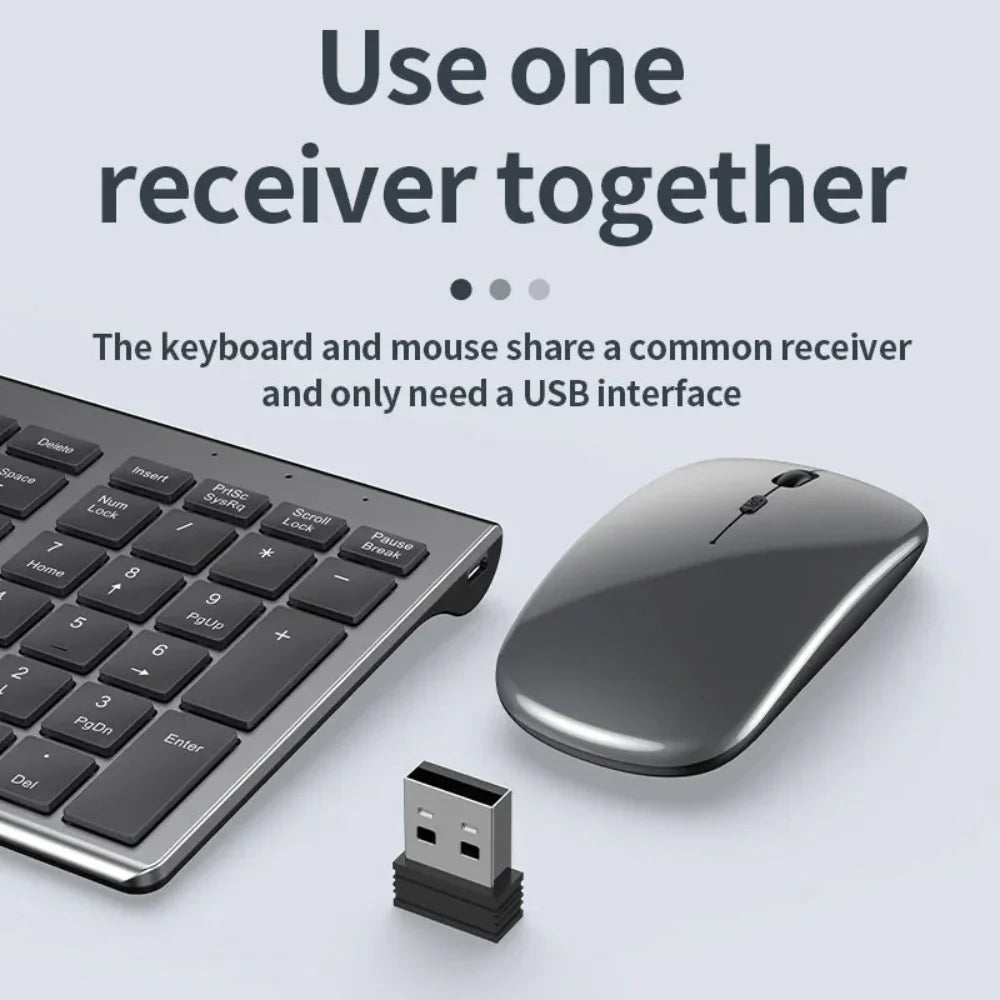 Rechargeable Bluetooth Set with Wireless Keyboard and Mouse