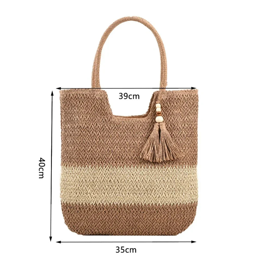 Straw Tote Bag for a Stylish Day at the Beach
