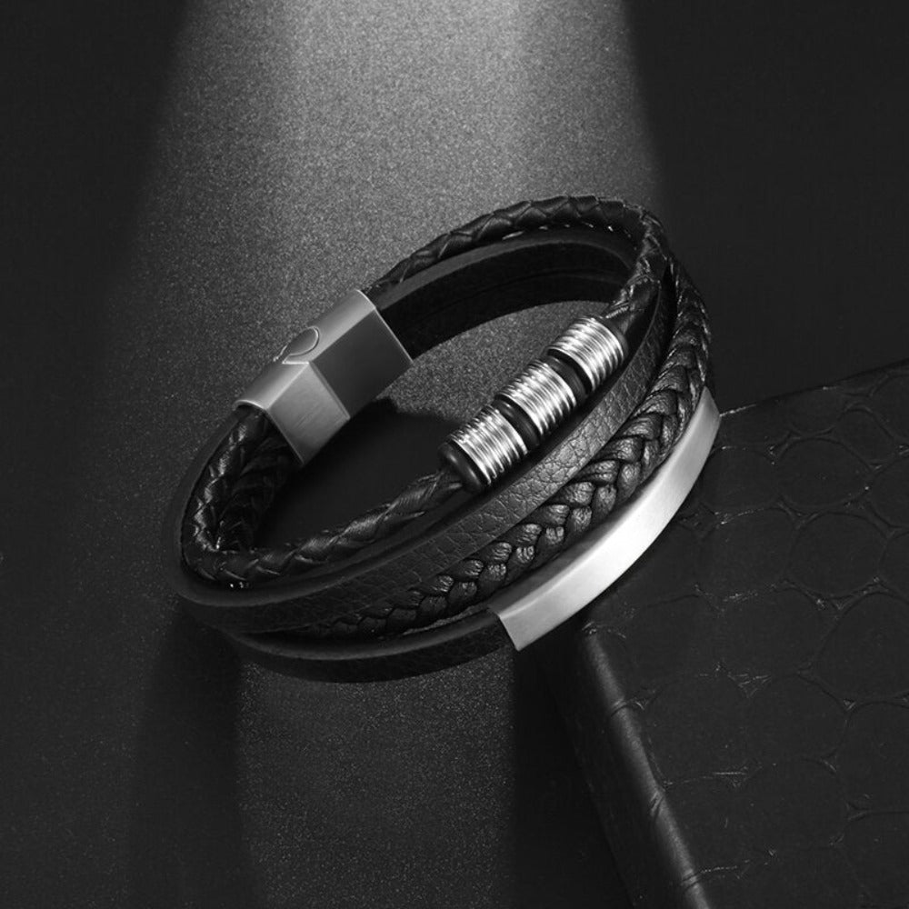 Braided Charm Bracelet Made from Vegan Leather