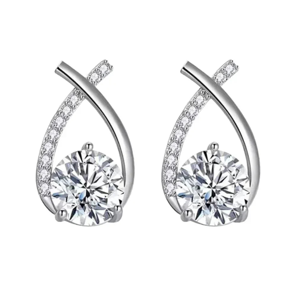 Korean Style Cross-shaped Stud Earrings