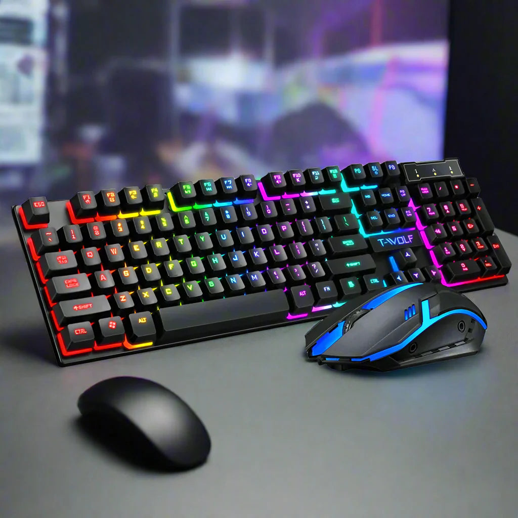 RGB Backlit Gaming Keyboard and Mouse Bundle with 104 Keys