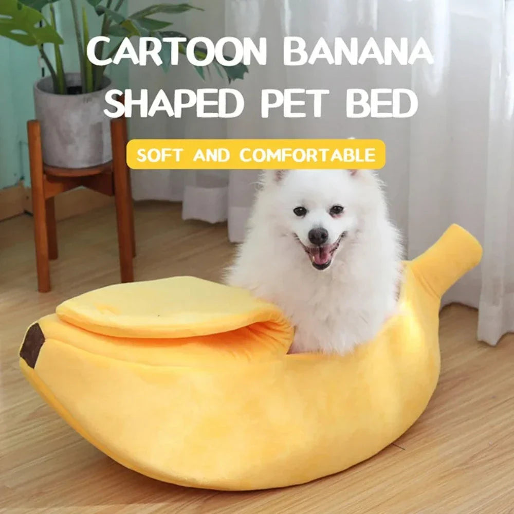 Pet Bed with a Banana Motif