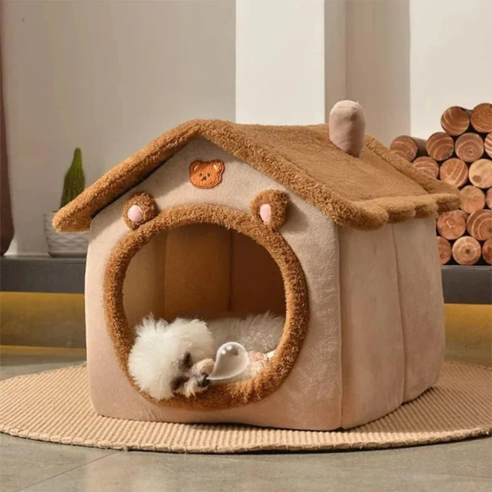 Brown Pet House with Removable Roof