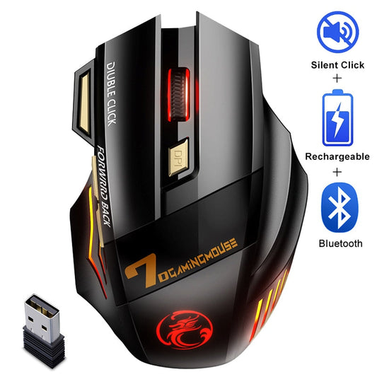 Ergonomic Bluetooth Gaming Mouse with Silent Wireless Connectivity