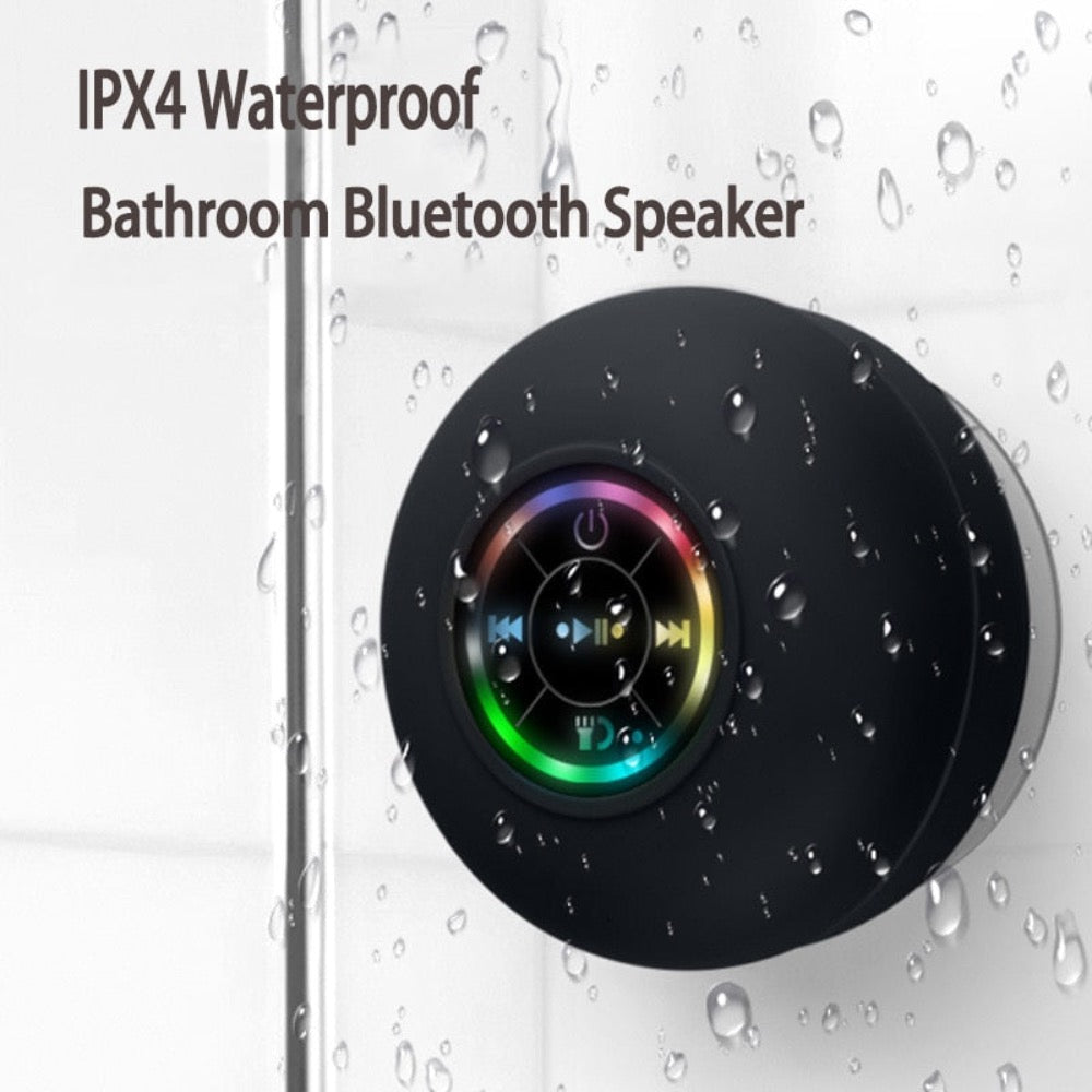 Compact Waterproof Bluetooth Speaker with RGB Lighting