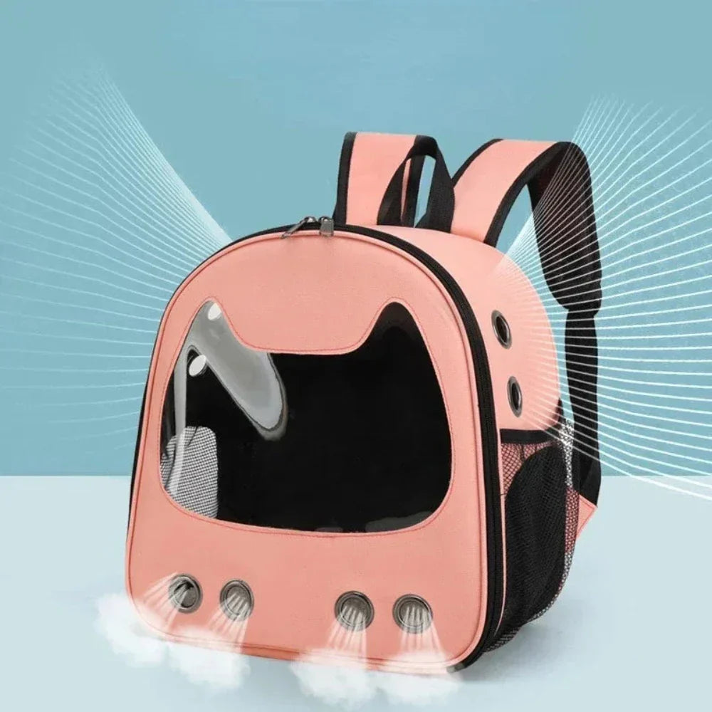 Pet Carrier Backpack with Feline Design for Small Sized Cats