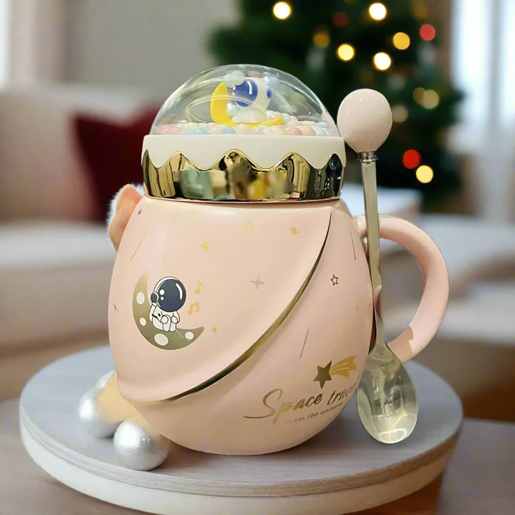 Cartoon Space Theme 3D Mug with Lid