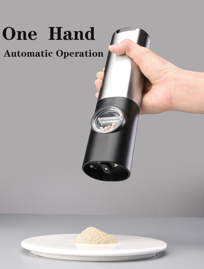 Electric Salt Mill Set with 2 Bottles