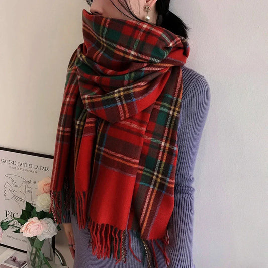 Traditional Plaid Gift Wrap Scarf