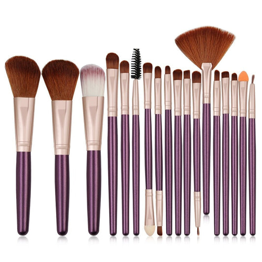18-Piece Shimmering Makeup Brush Collection