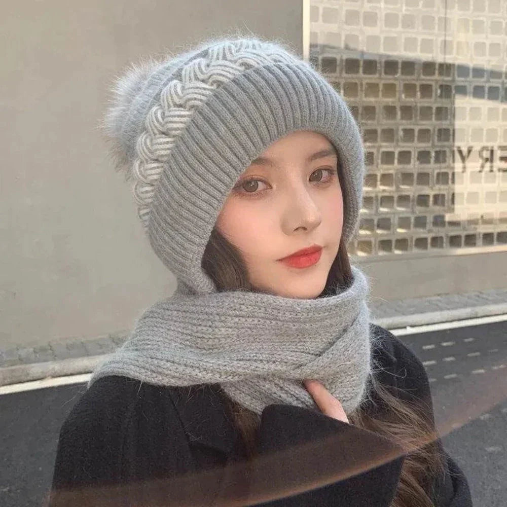 Warm Winter Scarf and Hat Set for Women
