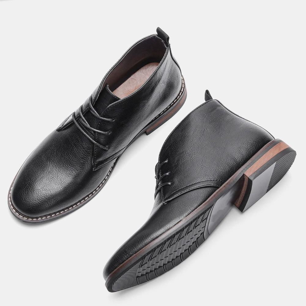 Classic Vegan Leather Ankle Boots for Men
