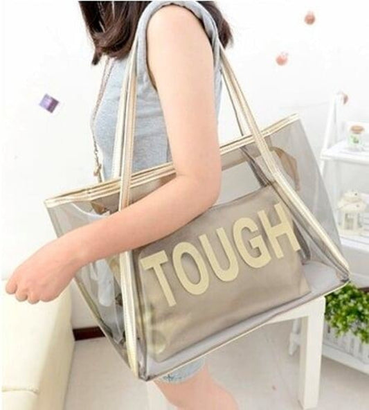Clear Transparent Tote Bag with Removable Inner Pouch