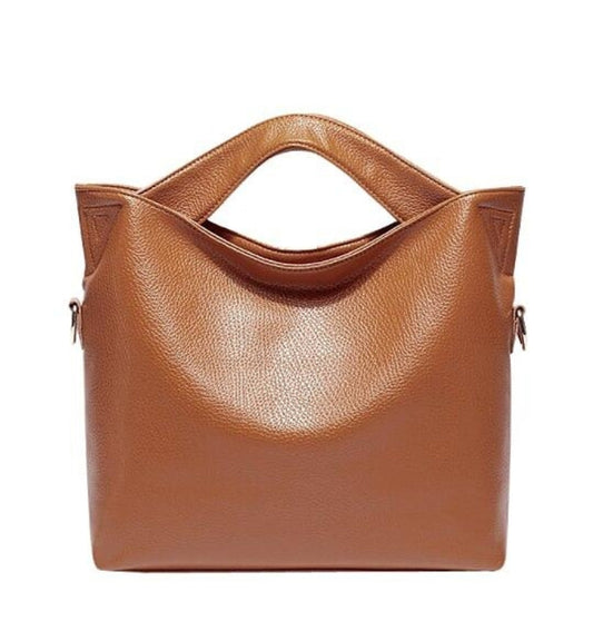Leather Shoulder Bag with a Stylish Top Handle