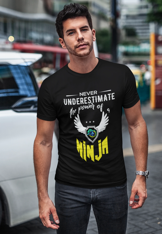 Short Sleeve T-Shirt with Yellow Ninja Emblem