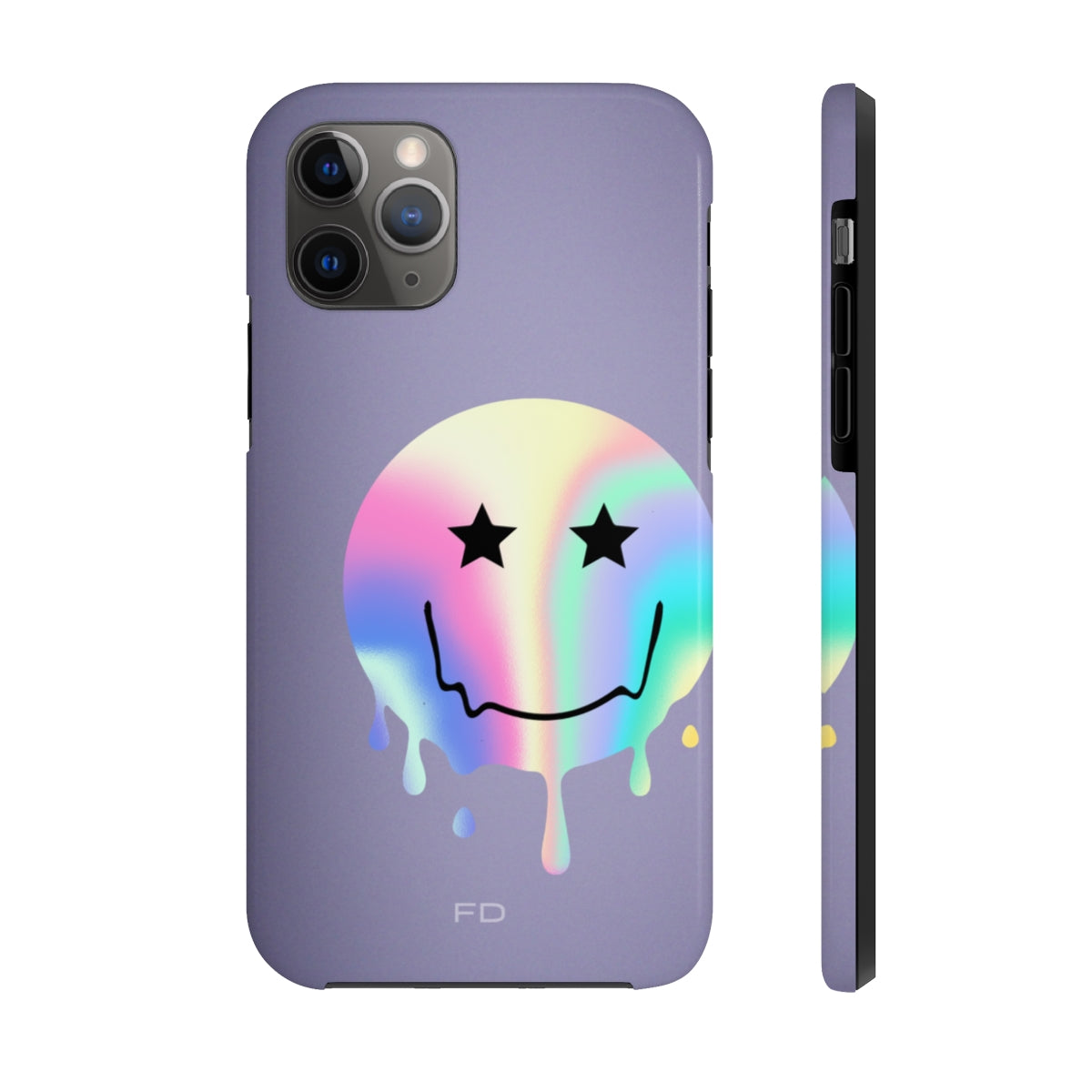 Durable iPhone Case with Starry Happy Face Design and Wireless Charging Capability
