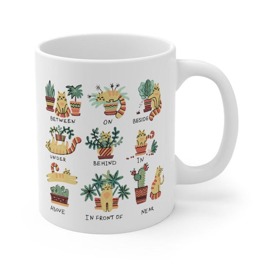 Perfect Blend: Mug for Cat Lovers and Plant Enthusiasts