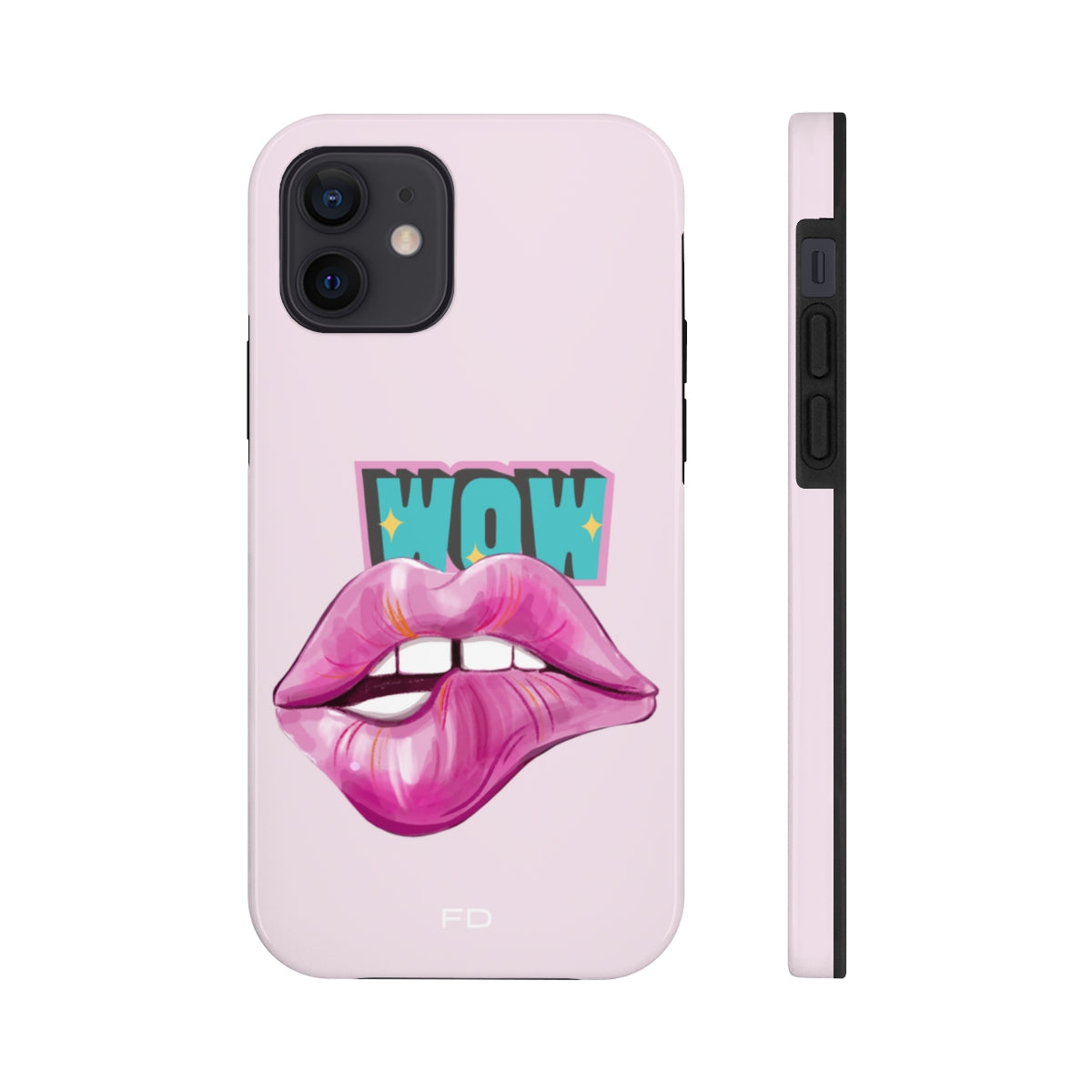 Durable iPhone Case with Wireless Charging for Bold Lips Design