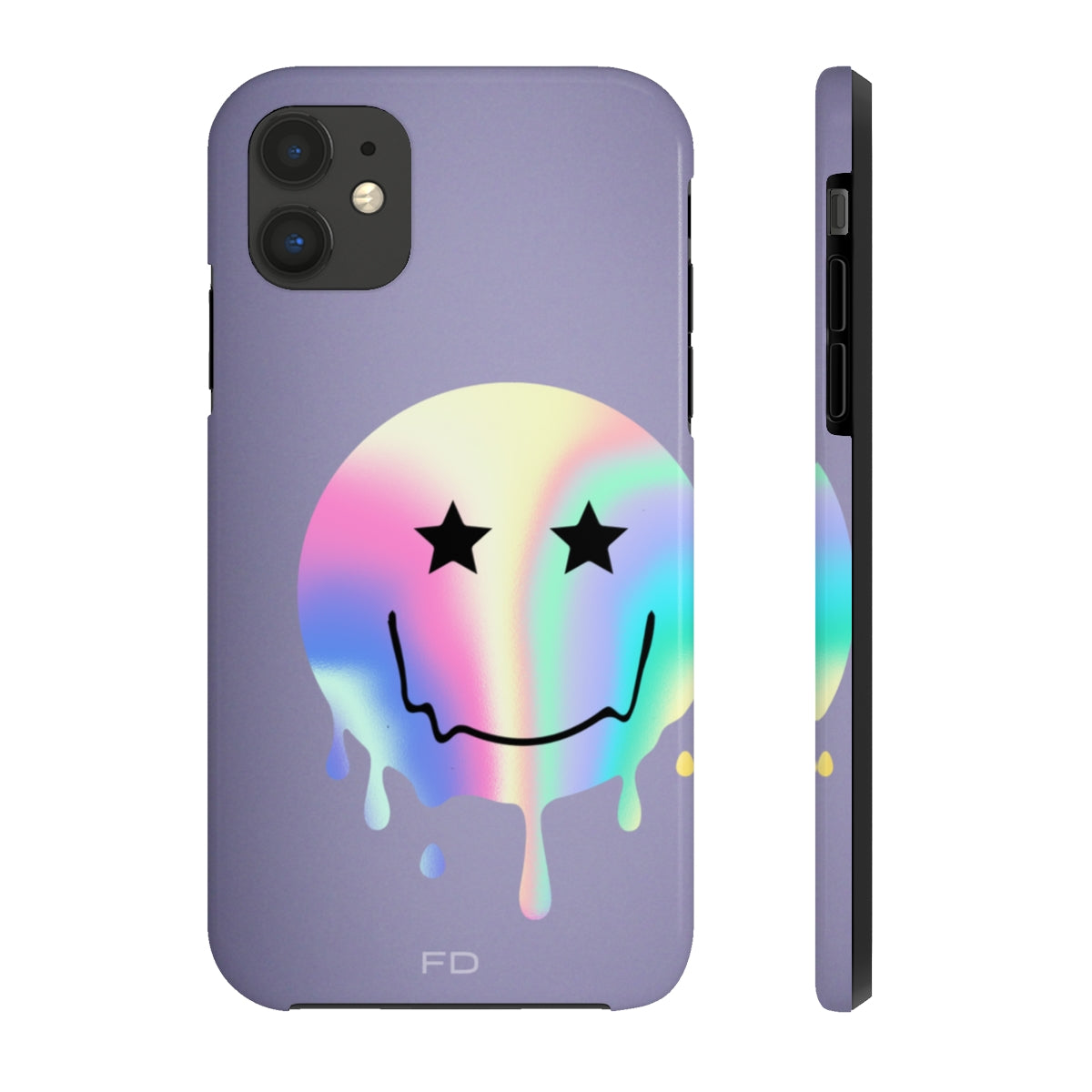 Durable iPhone Case with Starry Happy Face Design and Wireless Charging Capability