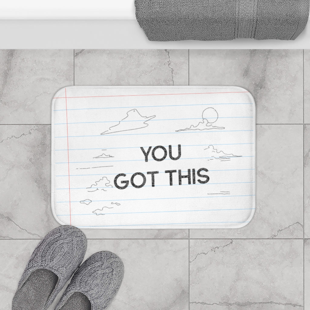 Font Bath Mat - Encouraging Message Pencil Design