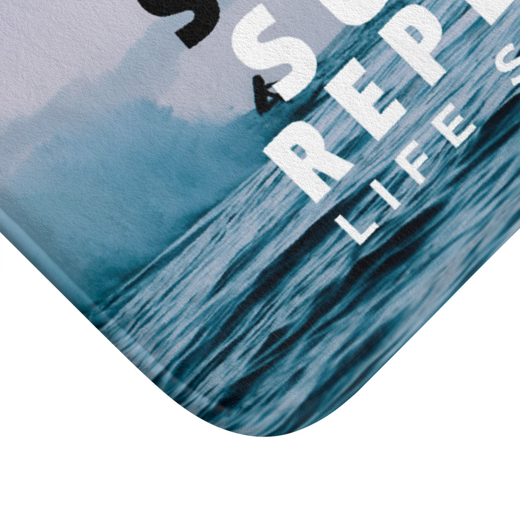 Surf, Sleep, Eat, and Repeat Bath Mat