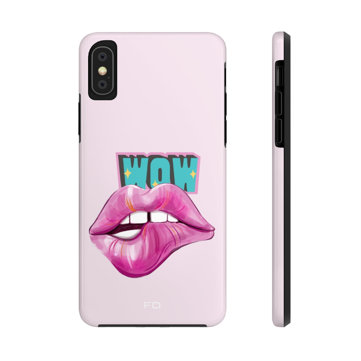Durable iPhone Case with Wireless Charging for Bold Lips Design