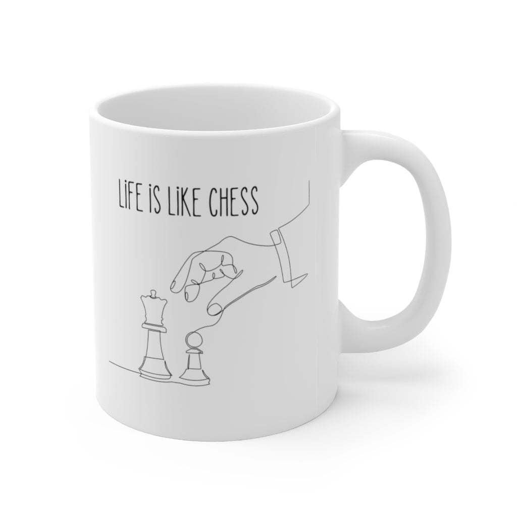 Life's Chess Game Ceramic Mug for Devoted Chess Enthusiasts 11oz