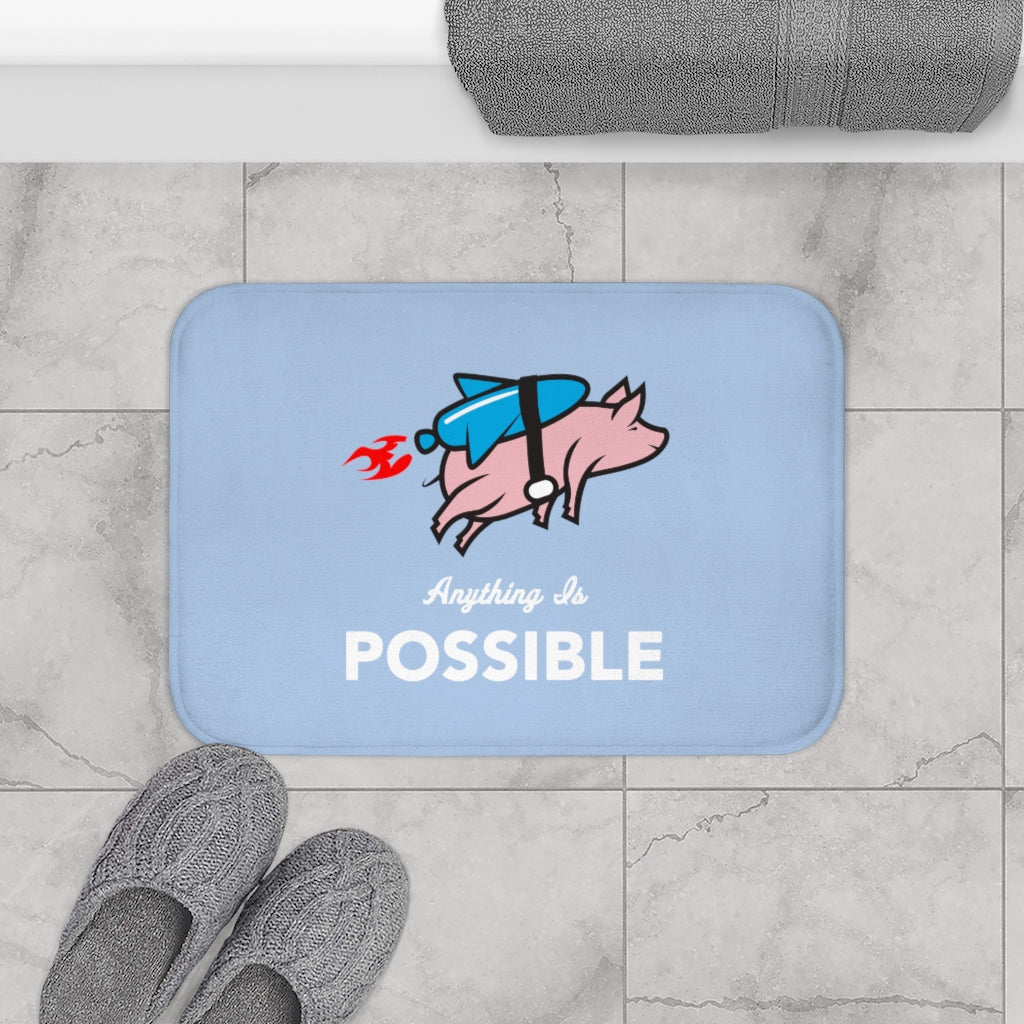 Flying Pig with Rocket Bath Mat - Unleash the Boundless Potential