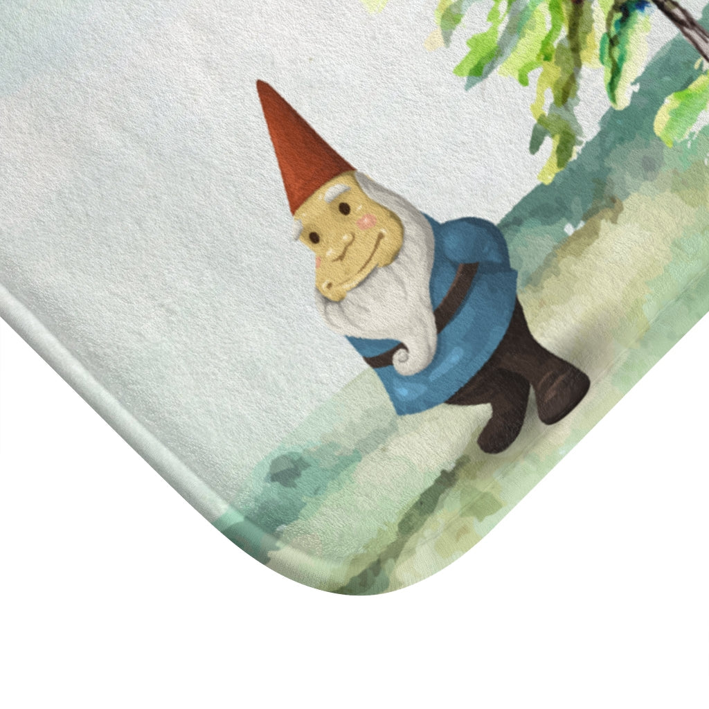 Enchanted Forest Gnome Bath Mat for Home Décor
