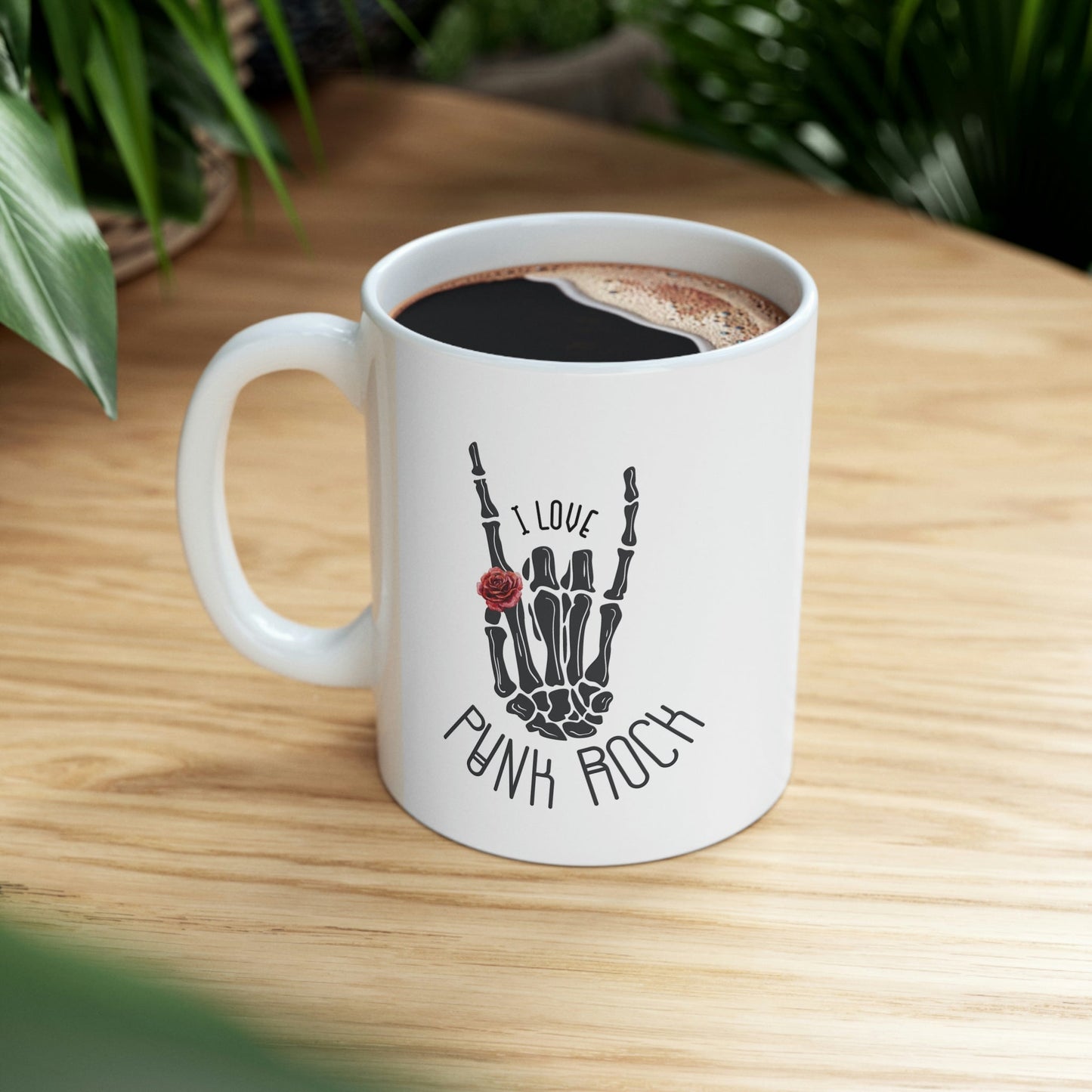 Punk Rock Skeleton Hand Mug
