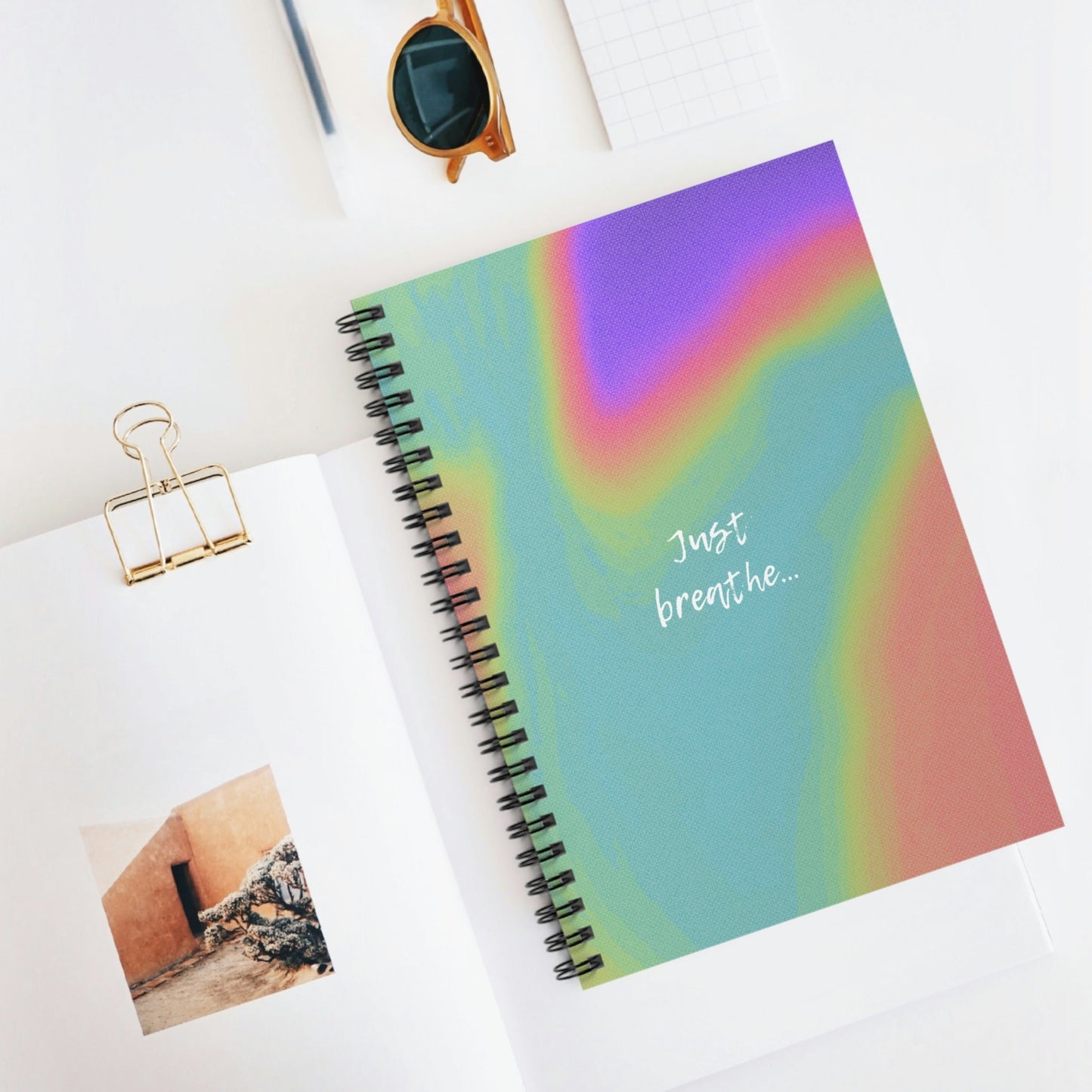 Spiral Notebook with Inspirational Breathing Quote