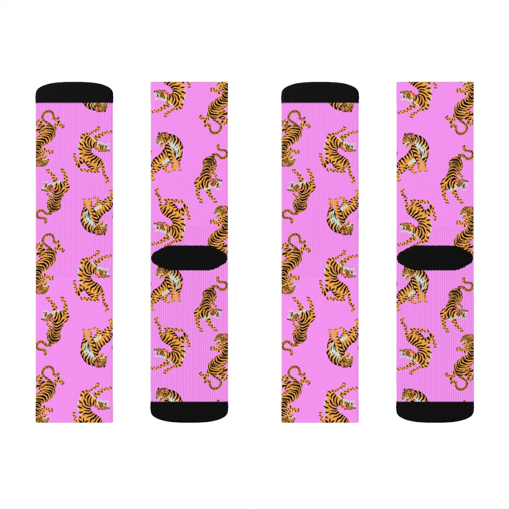 Pink Tiger Fun Novelty Socks