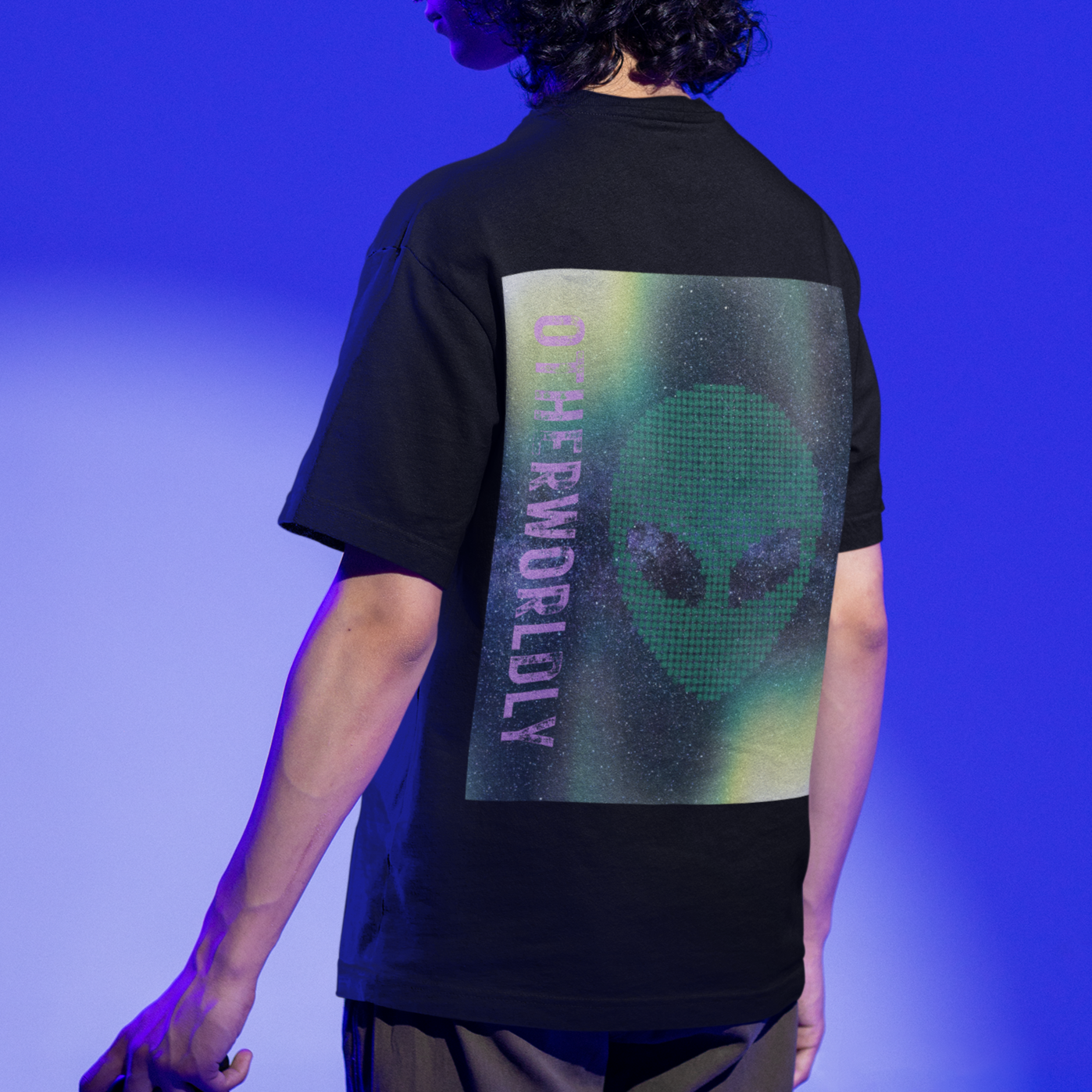 Graphic T-Shirt Featuring an Extraterrestrial Back Design