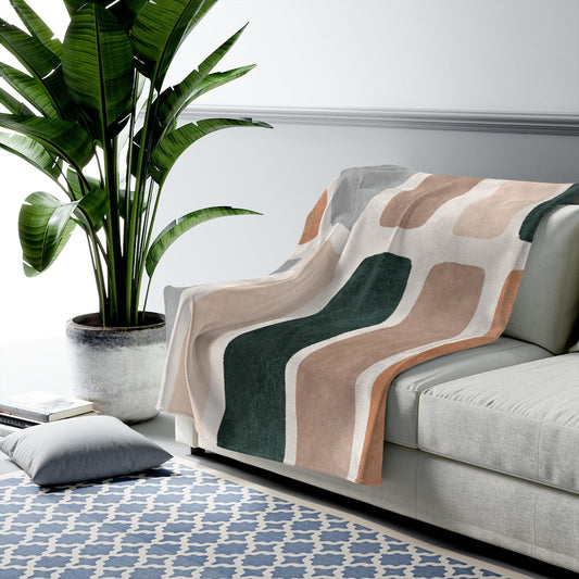 Plush Throw Blanket with Abstract Design