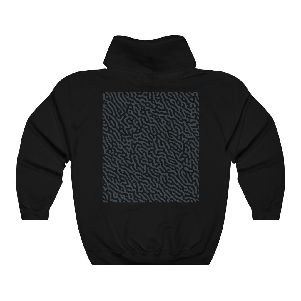 Mens Hooded Sweatshirt with Swirling Back Design
